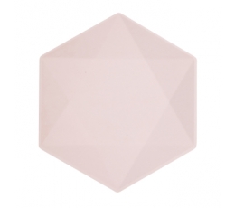 Тарелки шестиугольные розовые (6 шт./26x22 см) 