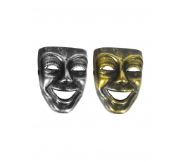 Театральная маска "Комедия" (серебро / золото).