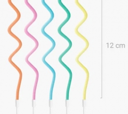 Цветные волнистые свечи (10 шт.) 1
