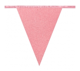 Гирлянда из флажков, глянцевая, цвета розового золота (6 м)