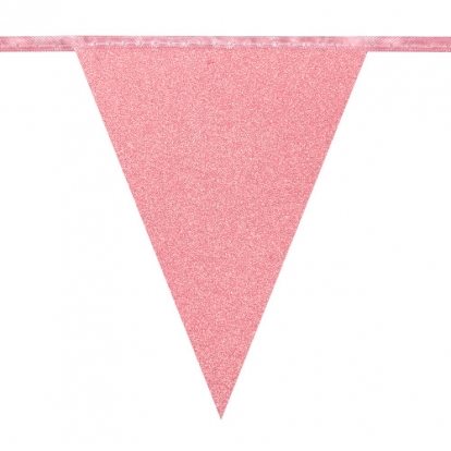 Гирлянда из флажков, глянцевая, цвета розового золота (6 м)