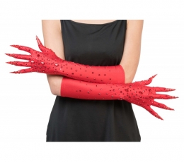 Перчатки дьявола с когтями, красные 1