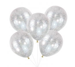 Воздушные шары прозрачные с серебряной нитью (5 шт.)