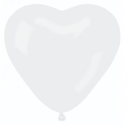 Воздушный шар "Белое сердце" (43 см)