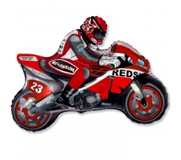 Фольгированный шар "Красный мотоциклист" (60 см)