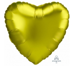 Воздушный шар из фольги "Лимонное сердце", матовый (43 см)