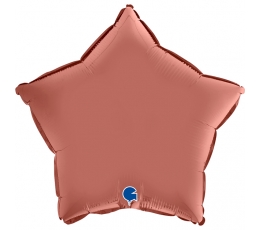 Воздушный шар из фольги "Розово - золотая звезда", матовый (46 см)