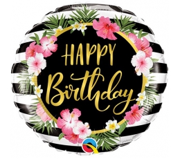 Воздушный шар из фольги "Цветок Happy Birthday" (45 см)