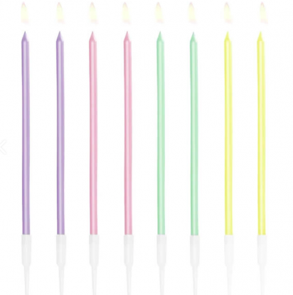 Свечи длинные пастельные (16 шт./14 см)
