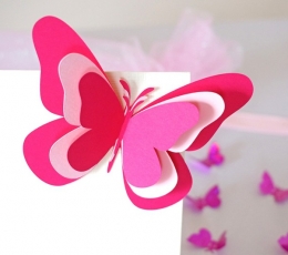 Бабочки, малиновый цвет (20 шт. / С) 4