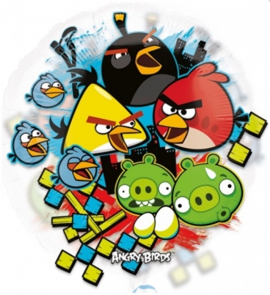 Фольгированный шарик "Angry Birds" / прозрачный (66 см)