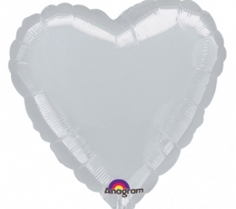 Folija balons uz nūjiņas "Sirds", pelēka (23 cm) 0