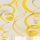 Подвесные декорации - спирали, жёлтые (12 шт. / 55 cм)
