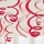 Подвесные декорации - спирали, красные (12 шт. / 55 cм)