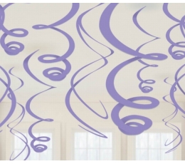 Karināmas dekorācijas - spirāles, violetā krāsā (12gab./55cm)