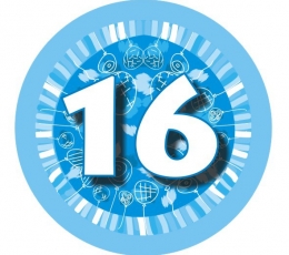Значок "Синие шары -16" (7,7см.)