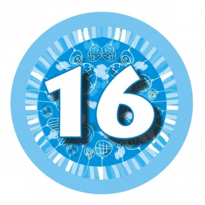 Значок "Синие шары -16" (7,7см.)