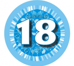 Значок "Синие шары -18" (7,7см.)