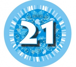 Значок "Синие шары -21" (7,7см.)