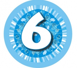Значок "Синие шары - 6" (7,7см.)