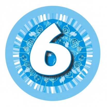 Значок "Синие шары - 6" (7,7см.)
