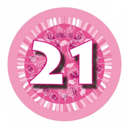 Значок "Розовые шары-21" (7,7см.)