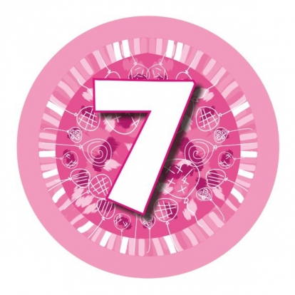 Значок "Розовые шары-7" (7,7см.)