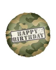 Fooliumist õhupall "Happy Birthday Camouflage" (46 cm)