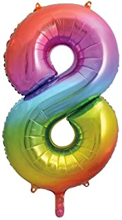  Fooliumist õhupall number "8", mitmevärviline pastelne (86 cm)