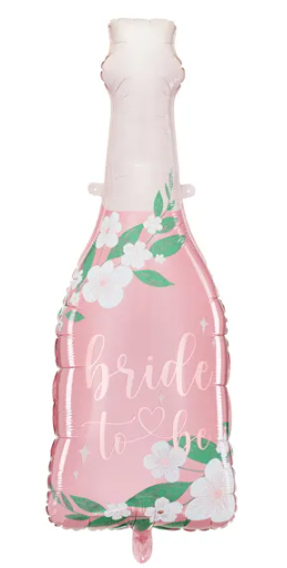 Folija balons "Rozā šampanietis-Bride to be" (49x108 cm)
