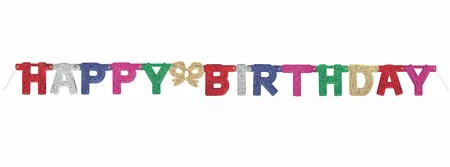 Virtene "Happy Birthday" , daudzkrāsaina (1,42 m)